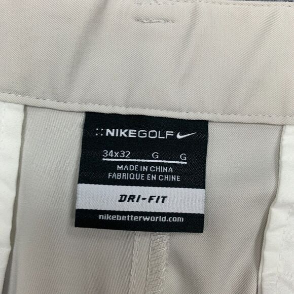 Nike Golf Pants Mens 34 Beige Dri Fit Tech Flat Front Quick Dry Performance - Picture 6 of 15